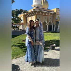 Light blue and dark Indian Shara from lashkara gently worn once